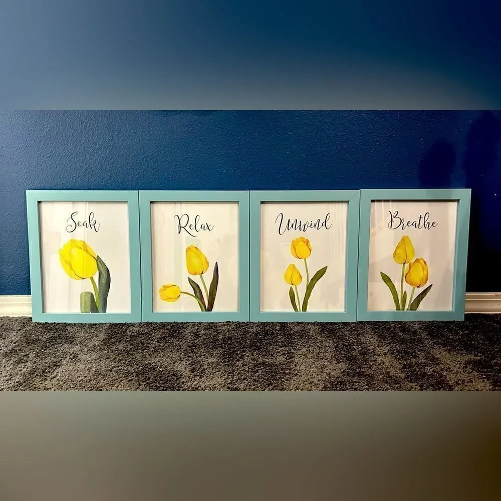 4 Framed Prints for Bathroom decor